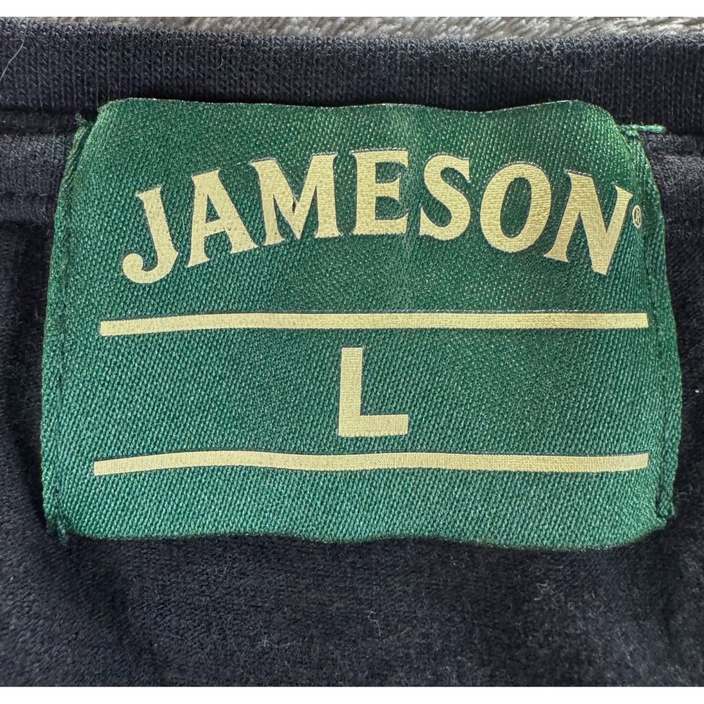 Jameson Irish Whiskey Crest Sine Metu T-Shirt Black Gold Womens Large L - Picture 2 of 12